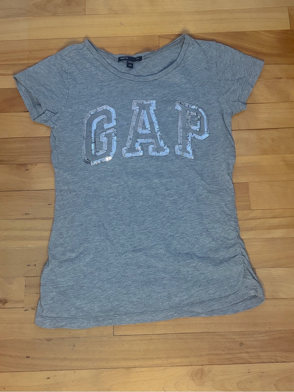 GAP Gray Short Sleeve Tee with Sequin Logo